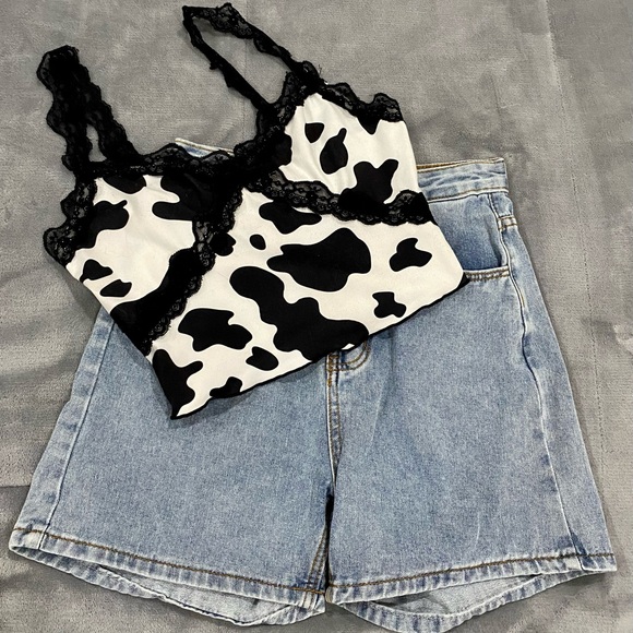 cow print crop top - Picture 1 of 2